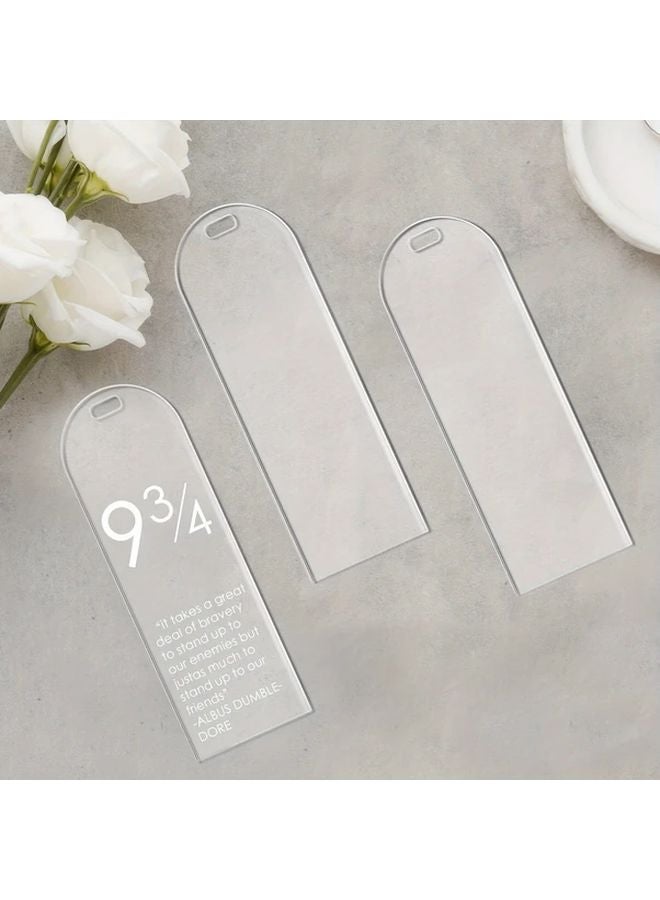 10pcs Bookmarks 10 White Ribbons Clear Acrylic DIY Craft Bookmarks For Holiday Decorations - Image 1